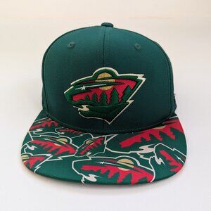 Mitchell & Ness Minnesota Wild NHL Snapback Cap Logo Print Brim